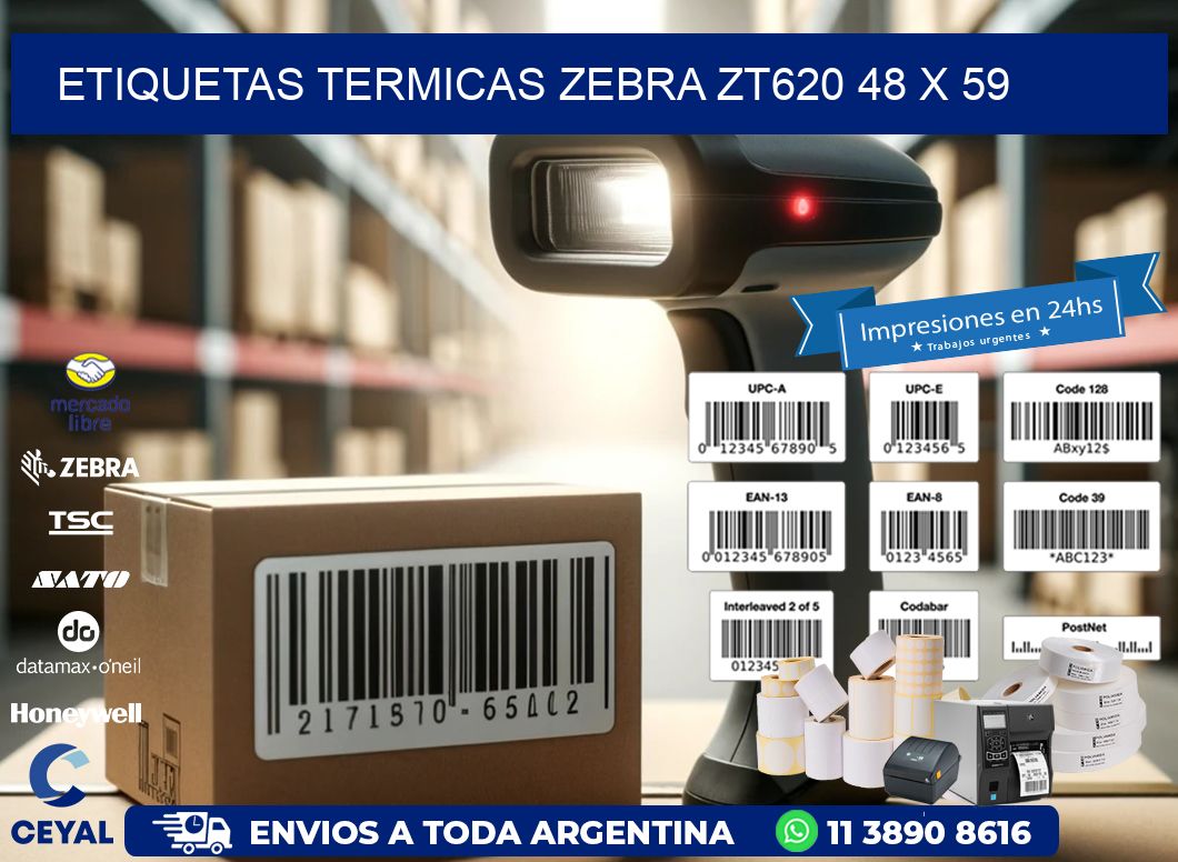 ETIQUETAS TERMICAS ZEBRA ZT620 48 x 59