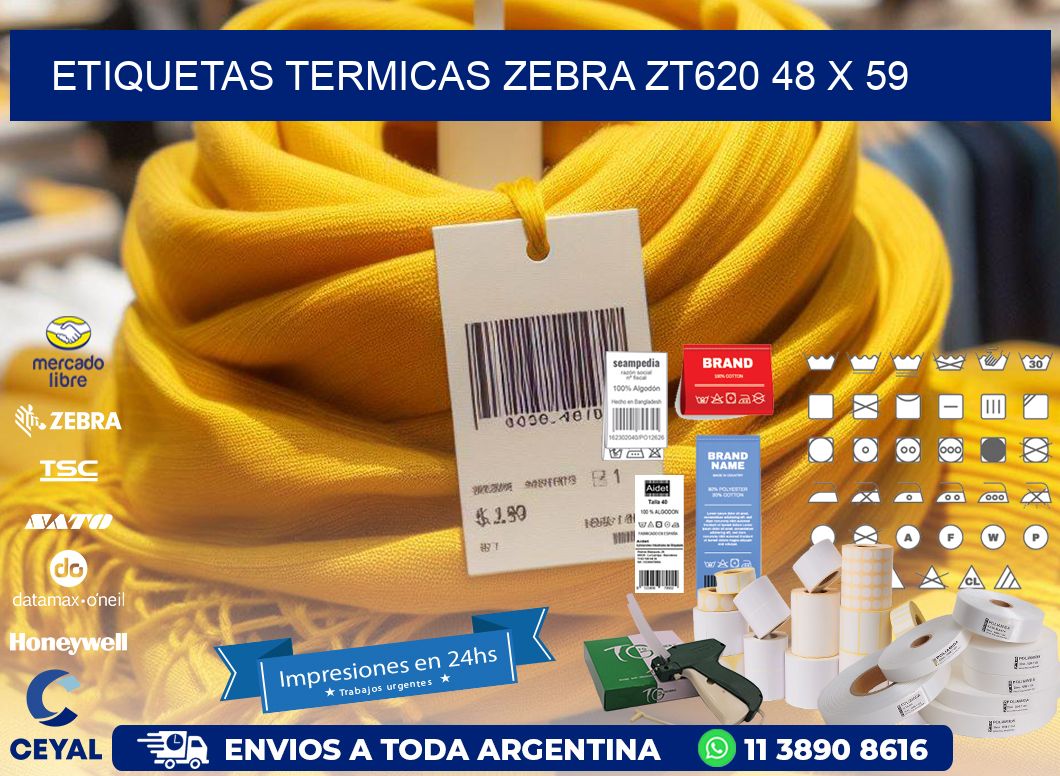 ETIQUETAS TERMICAS ZEBRA ZT620 48 x 59