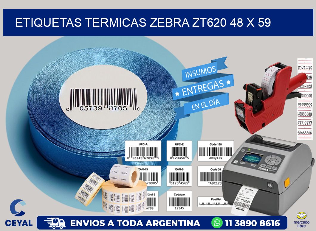 ETIQUETAS TERMICAS ZEBRA ZT620 48 x 59