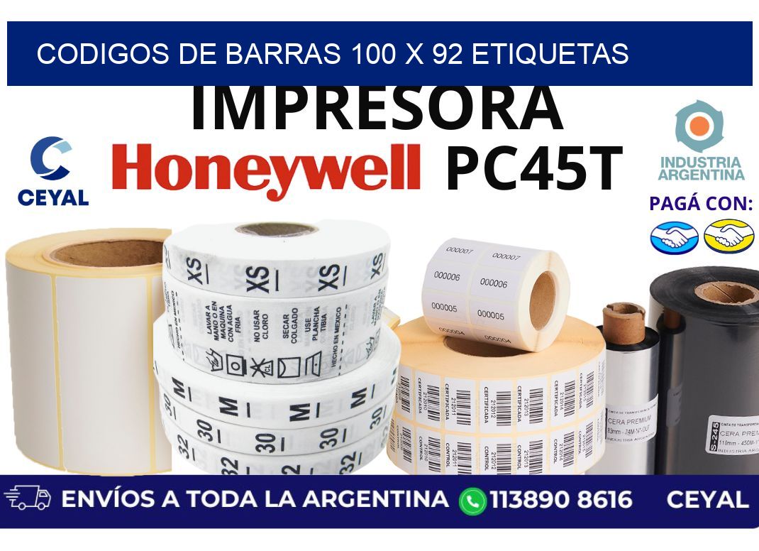 codigos de barras 100 x 92 etiquetas