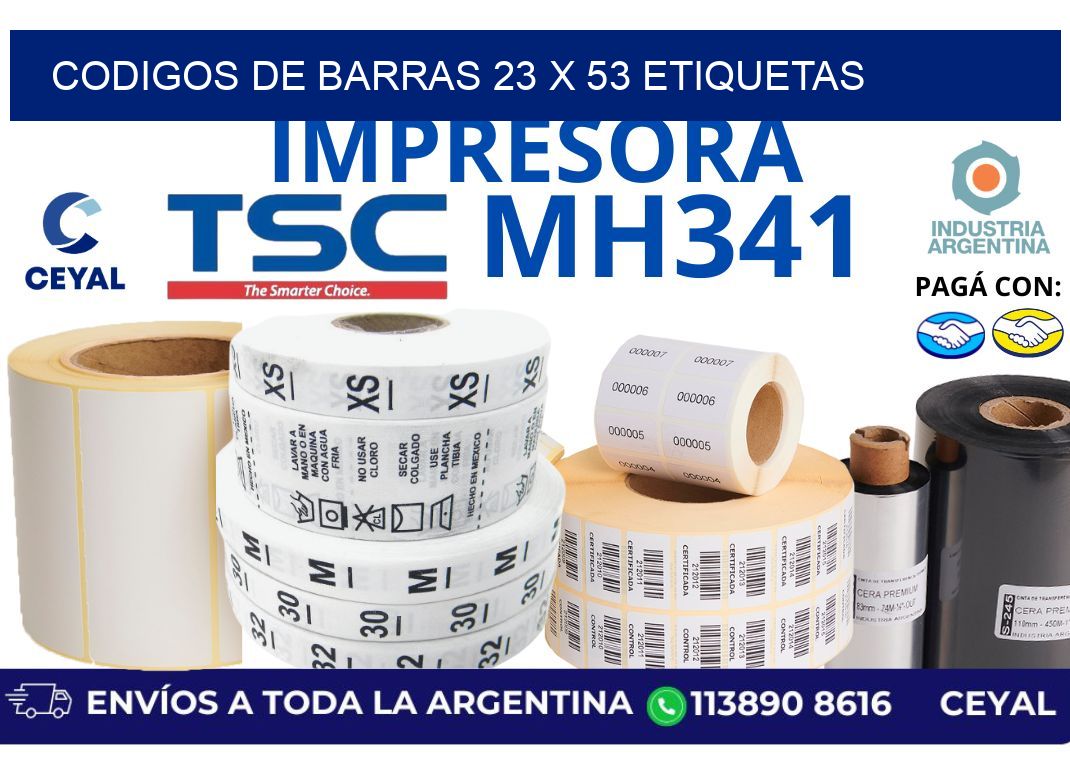codigos de barras 23 x 53 etiquetas