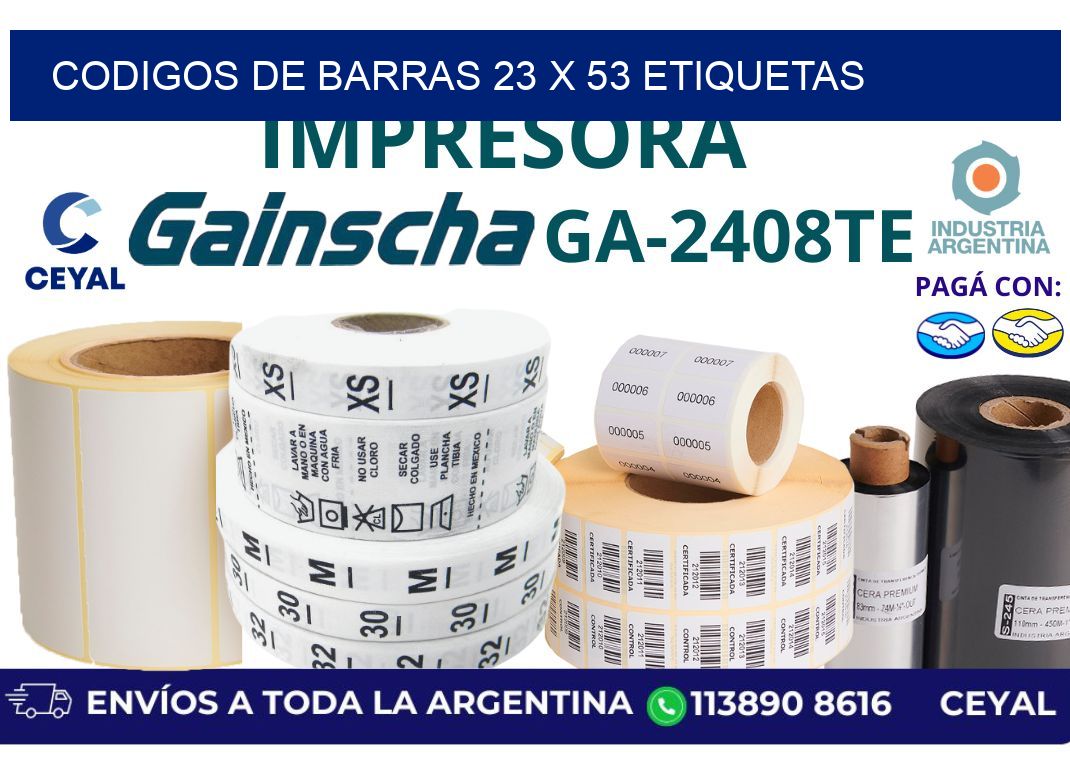 codigos de barras 23 x 53 etiquetas