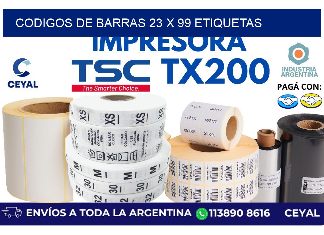 codigos de barras 23 x 99 etiquetas