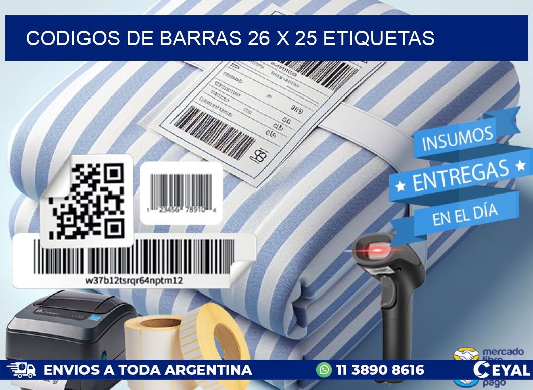 codigos de barras 26 x 25 etiquetas