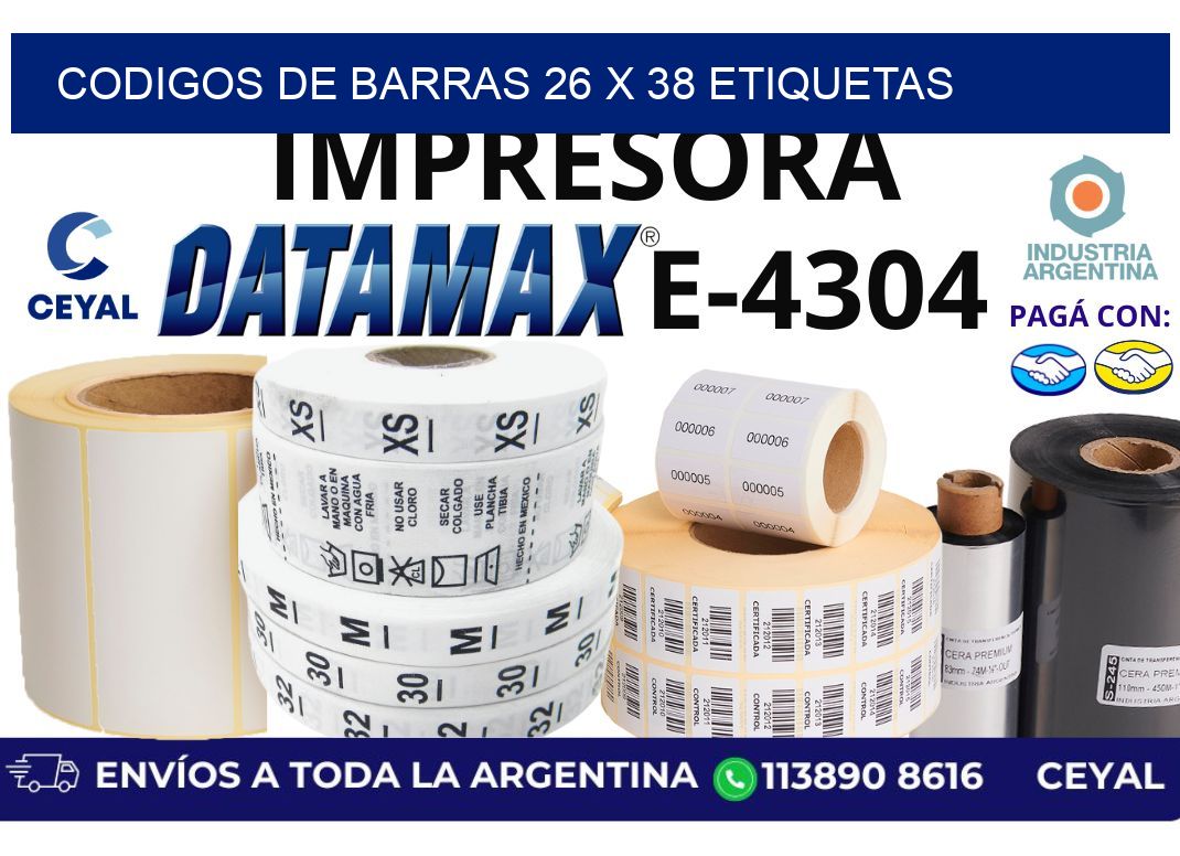 codigos de barras 26 x 38 etiquetas