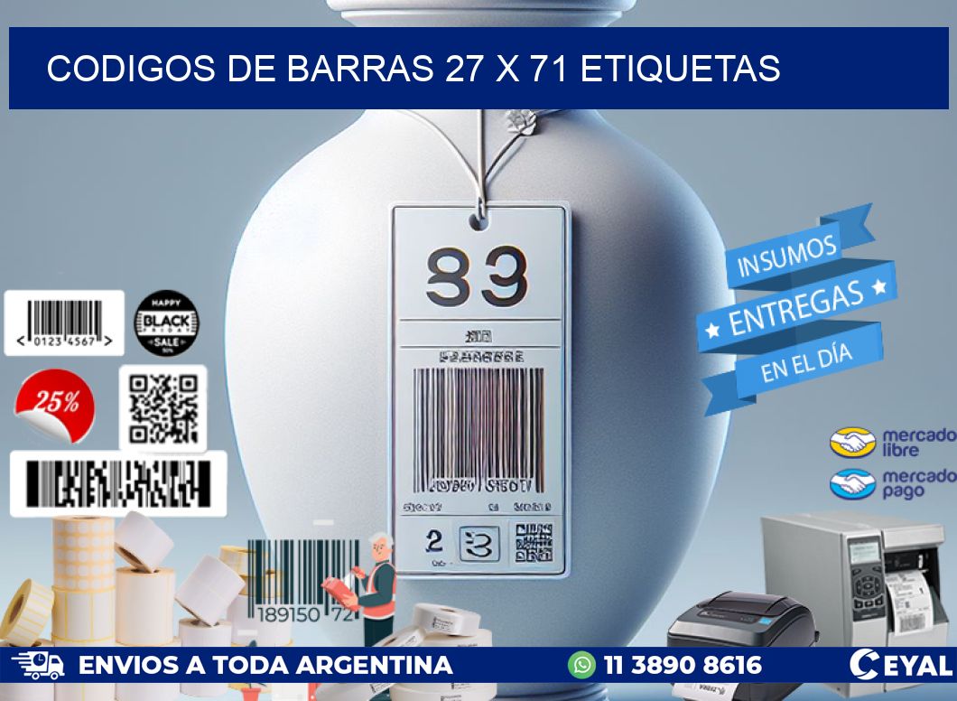 codigos de barras 27 x 71 etiquetas