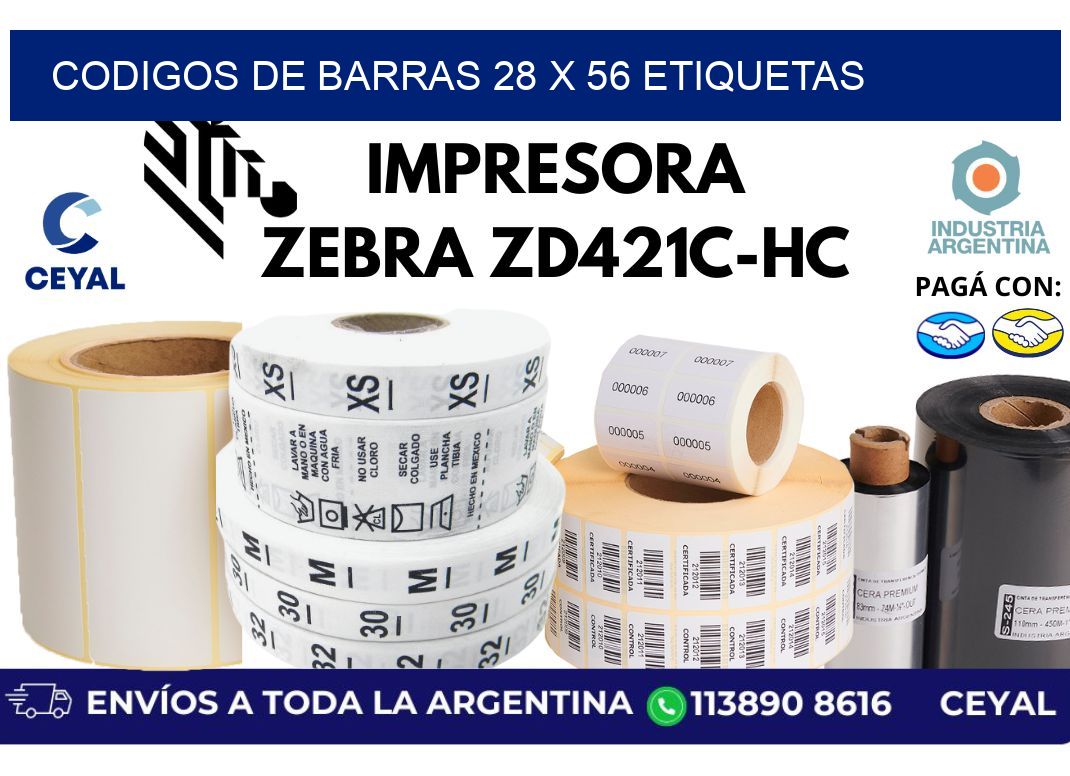 codigos de barras 28 x 56 etiquetas