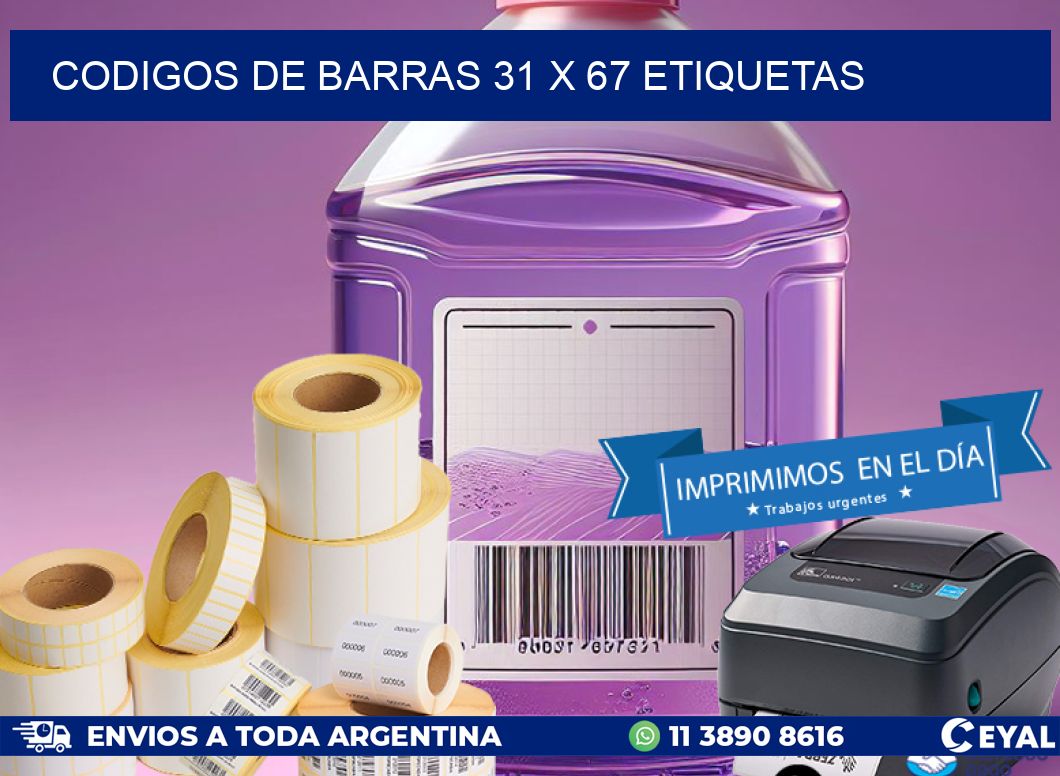 codigos de barras 31 x 67 etiquetas