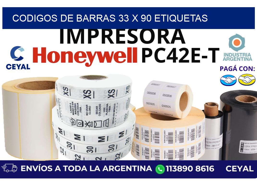 codigos de barras 33 x 90 etiquetas