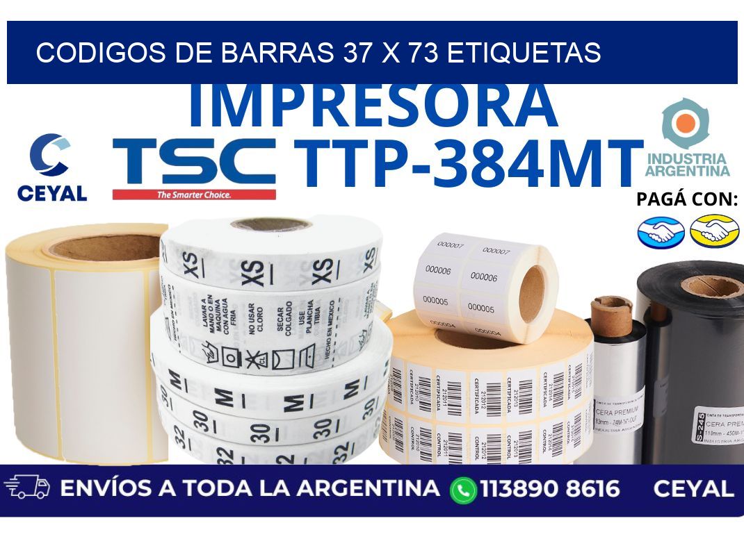 codigos de barras 37 x 73 etiquetas