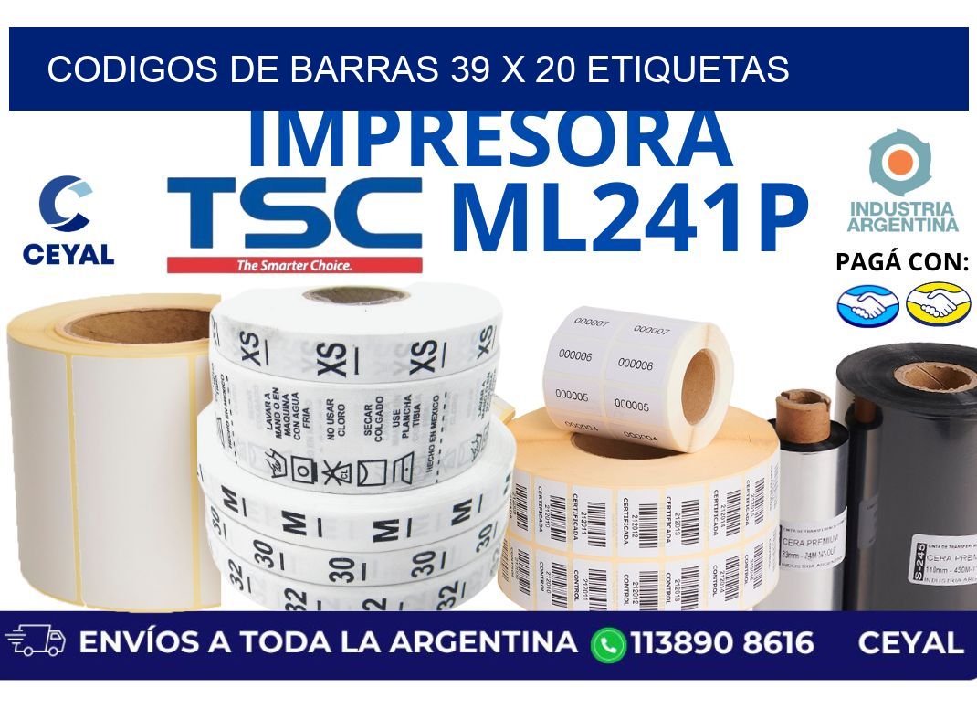 codigos de barras 39 x 20 etiquetas