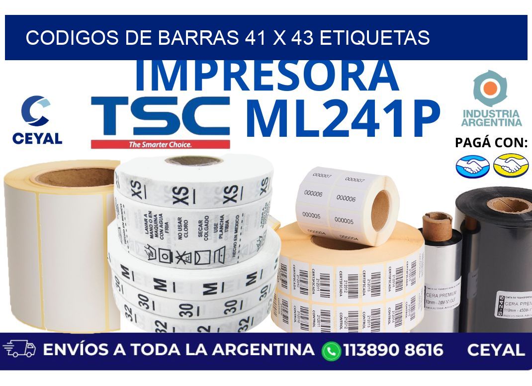 codigos de barras 41 x 43 etiquetas
