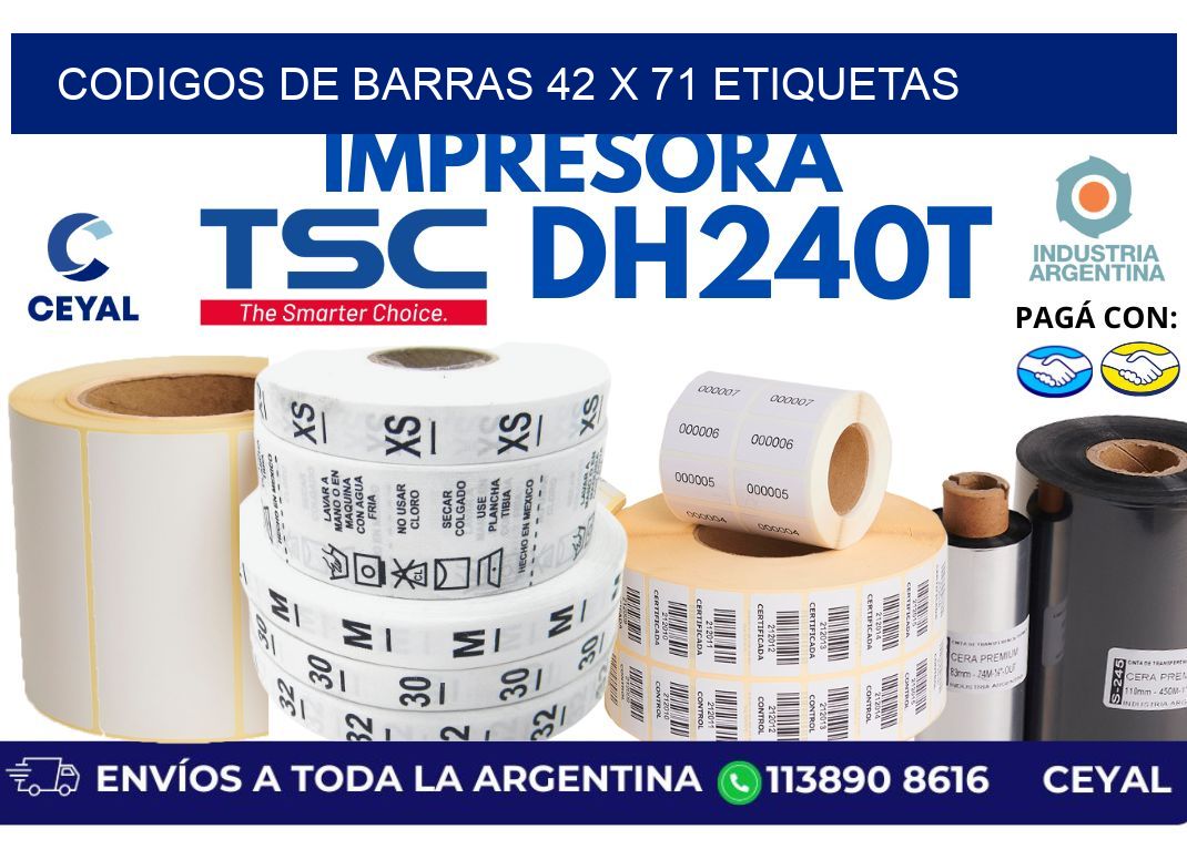 codigos de barras 42 x 71 etiquetas