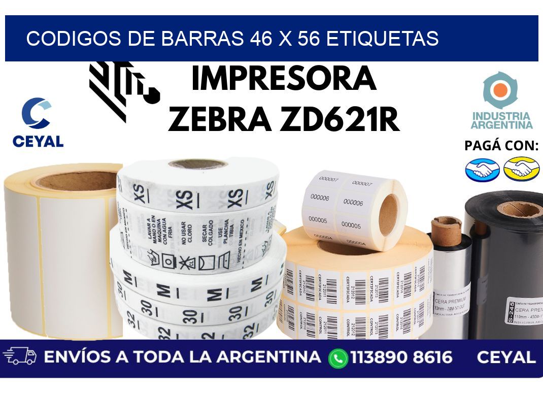 codigos de barras 46 x 56 etiquetas