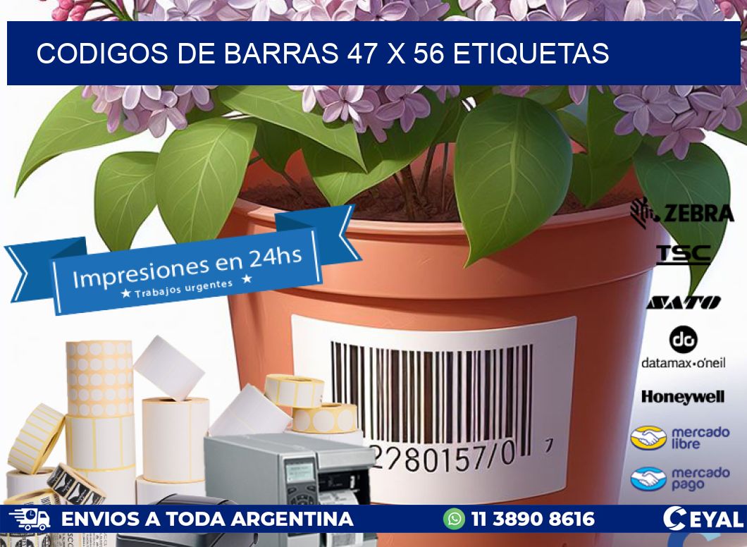 codigos de barras 47 x 56 etiquetas