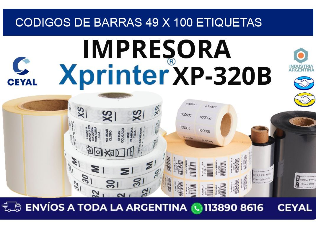 codigos de barras 49 x 100 etiquetas