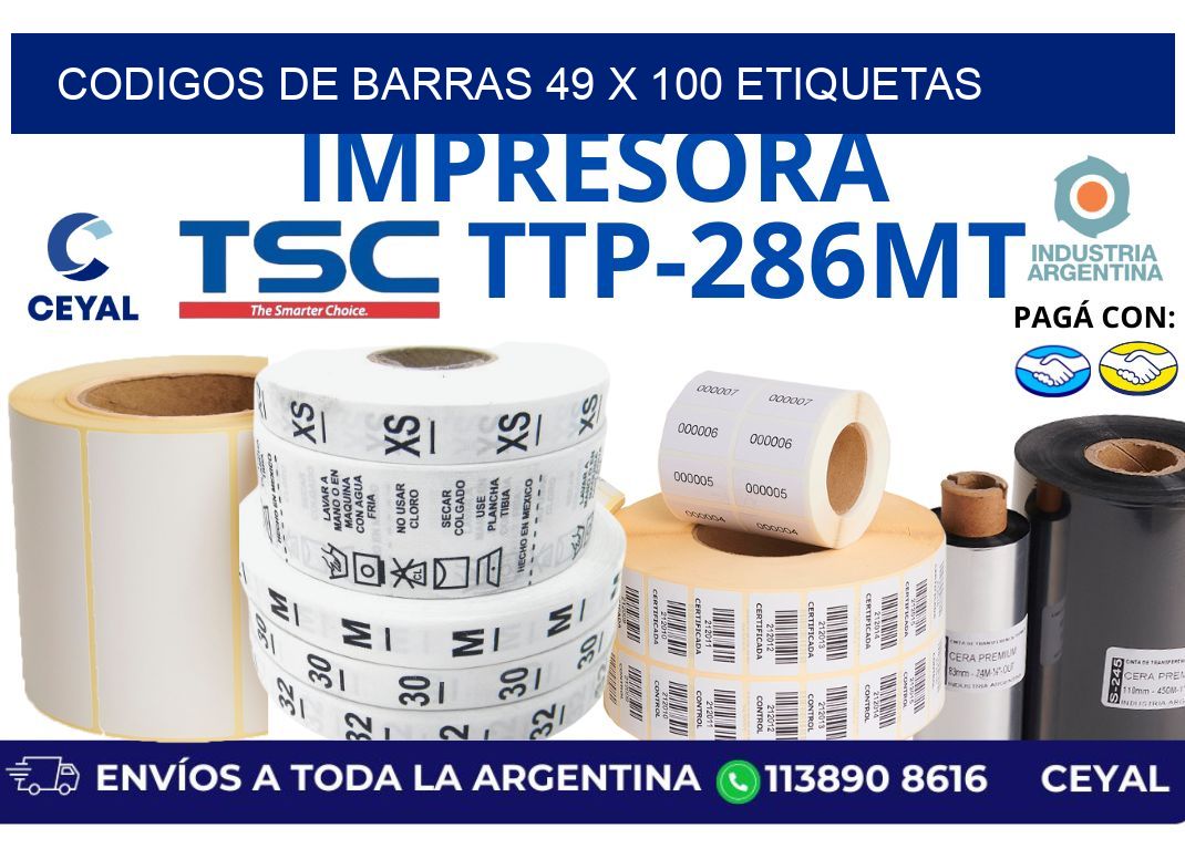 codigos de barras 49 x 100 etiquetas
