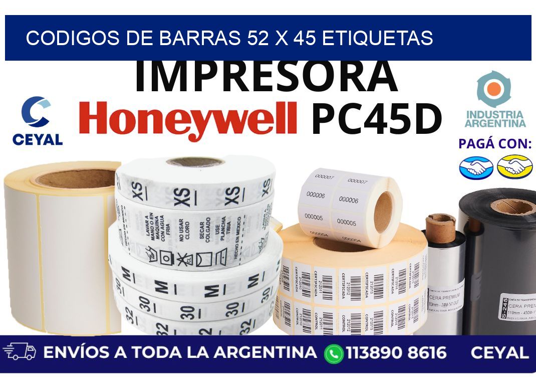 codigos de barras 52 x 45 etiquetas