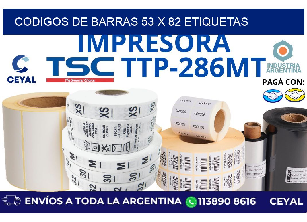 codigos de barras 53 x 82 etiquetas
