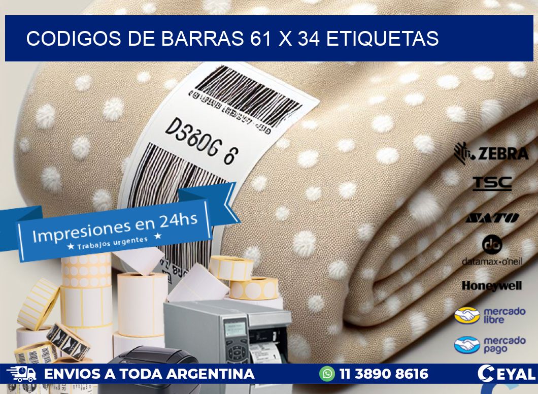 codigos de barras 61 x 34 etiquetas