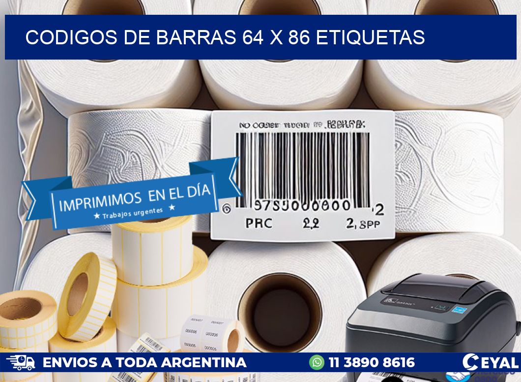 codigos de barras 64 x 86 etiquetas