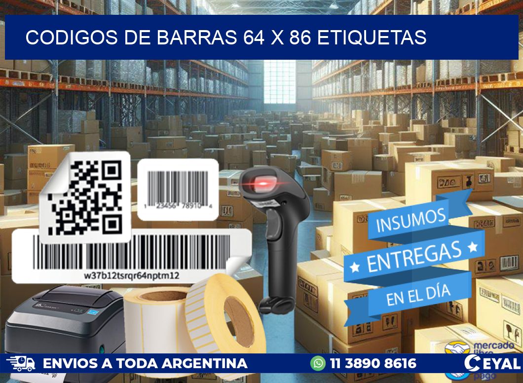 codigos de barras 64 x 86 etiquetas