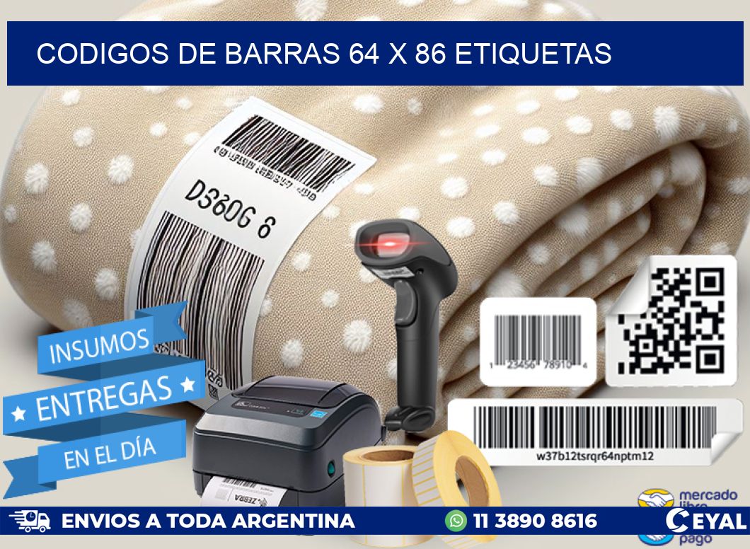 codigos de barras 64 x 86 etiquetas