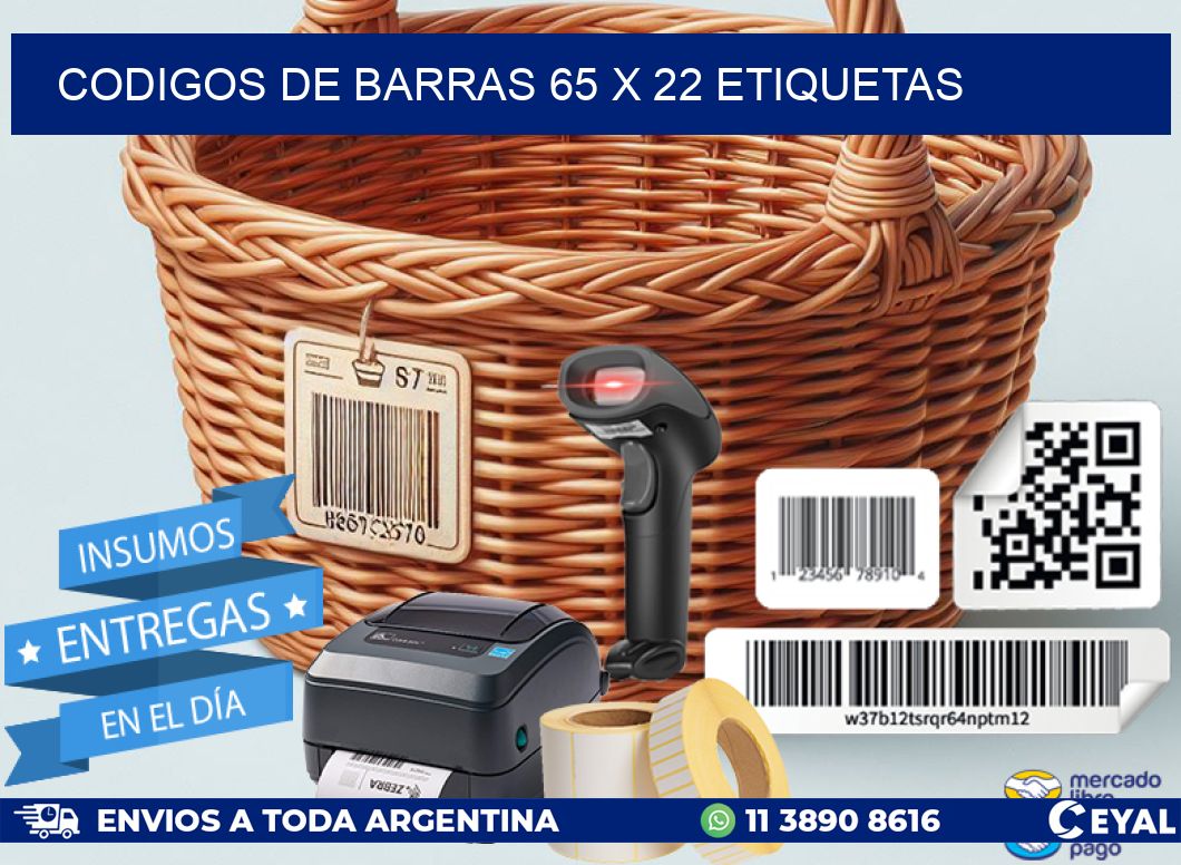codigos de barras 65 x 22 etiquetas