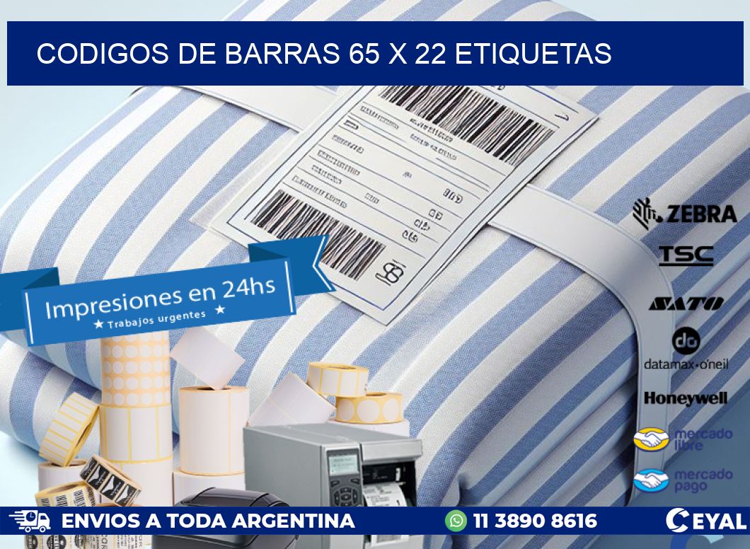 codigos de barras 65 x 22 etiquetas