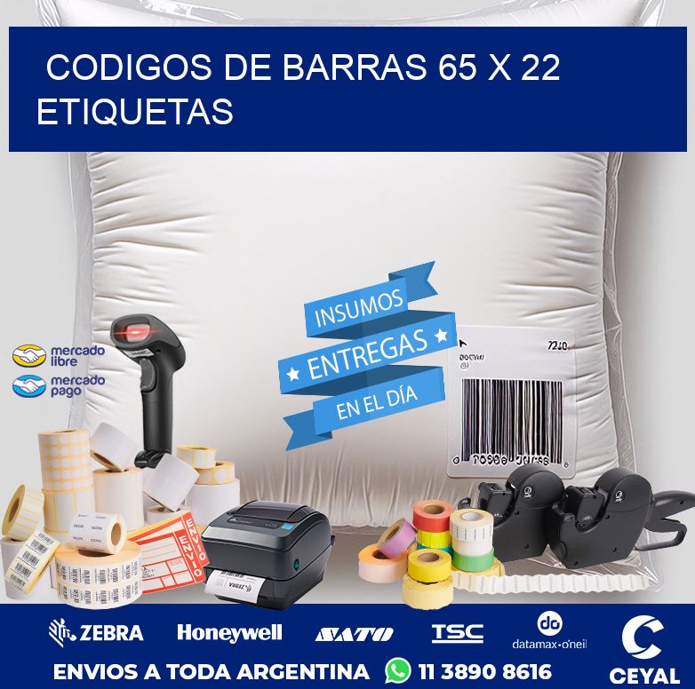 codigos de barras 65 x 22 etiquetas