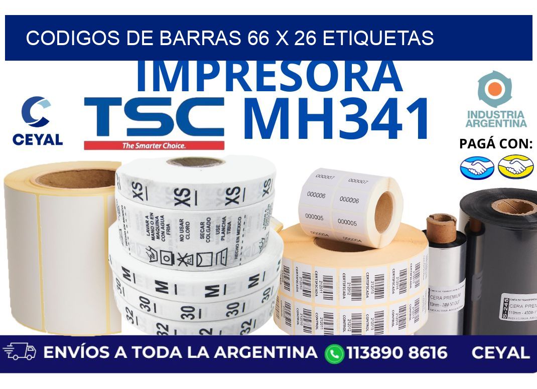 codigos de barras 66 x 26 etiquetas