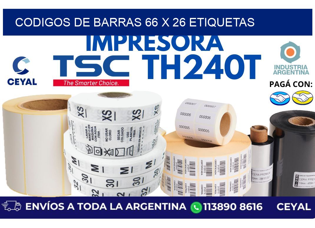 codigos de barras 66 x 26 etiquetas