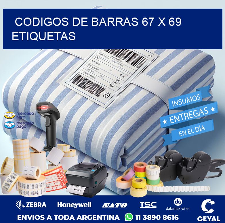 codigos de barras 67 x 69 etiquetas