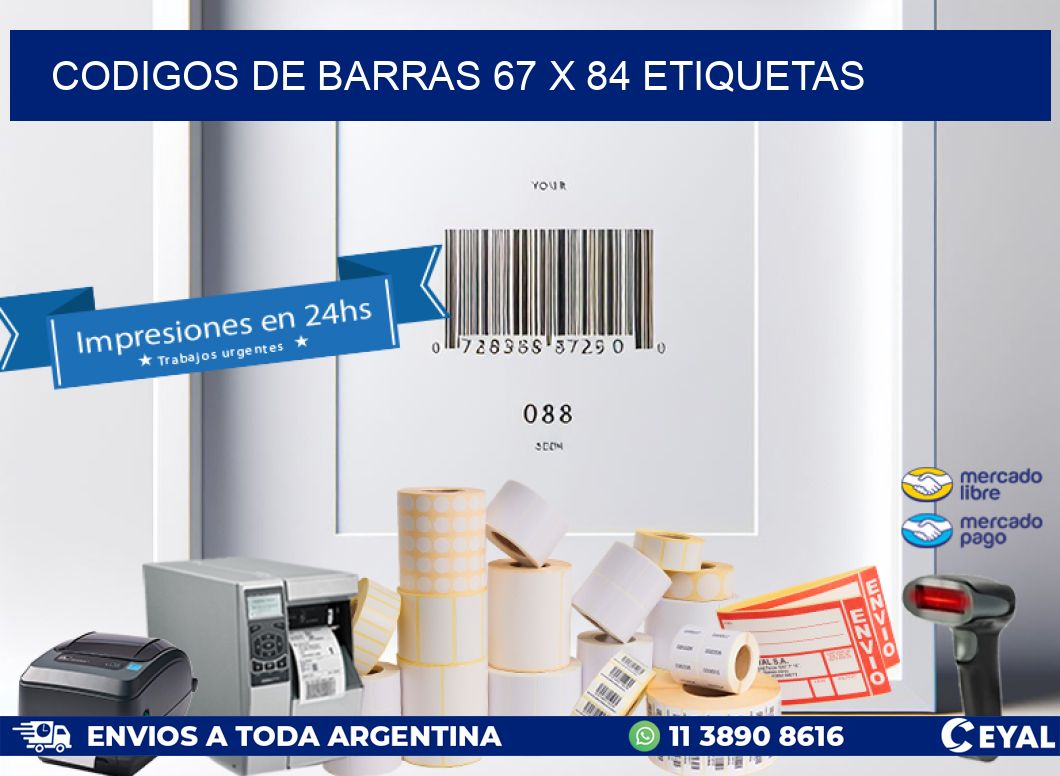 codigos de barras 67 x 84 etiquetas