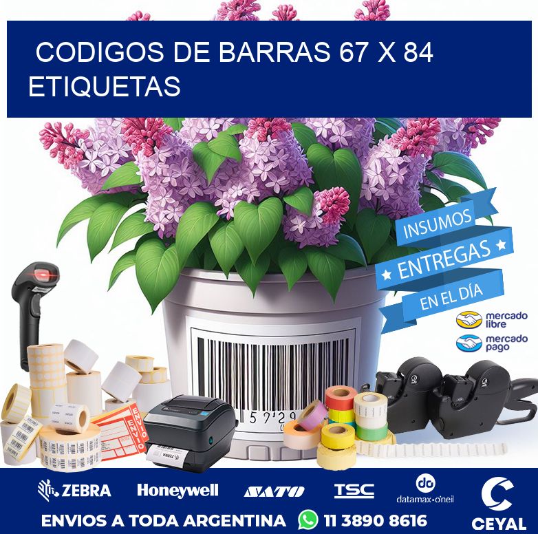 codigos de barras 67 x 84 etiquetas