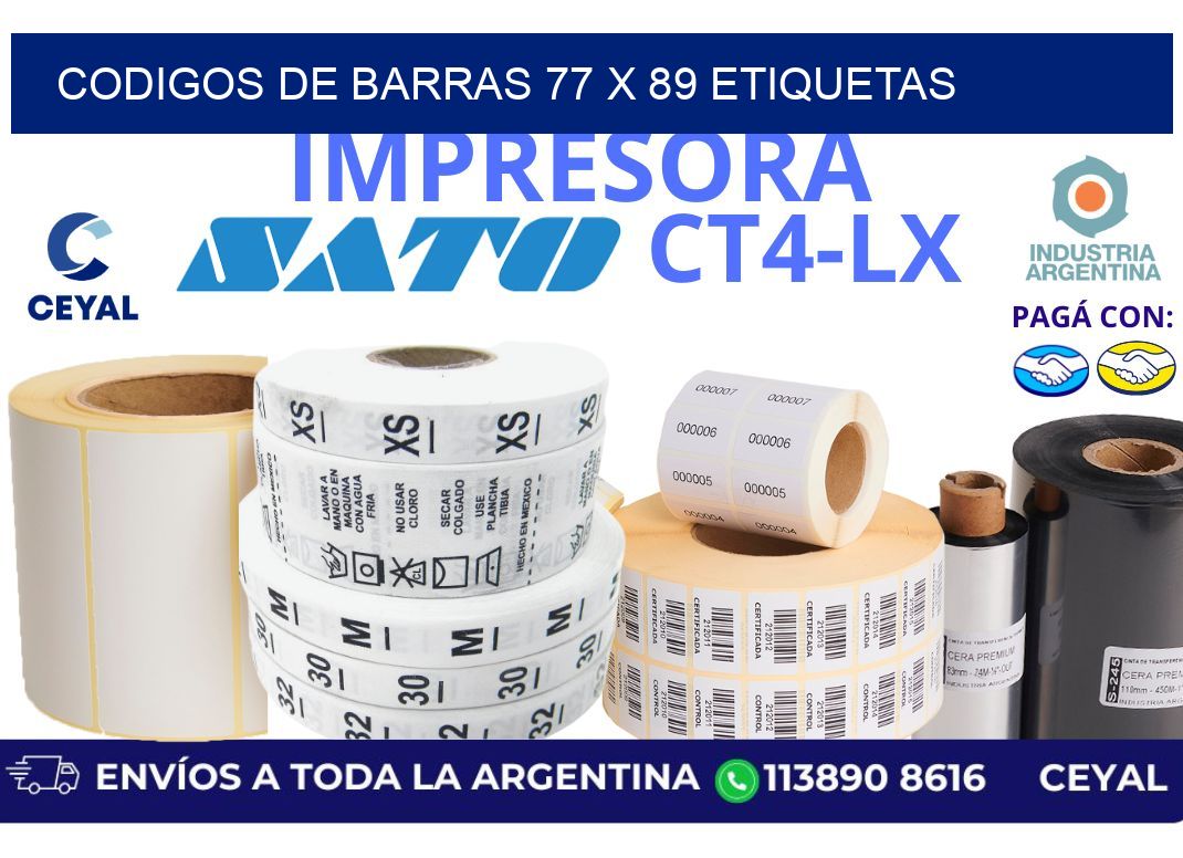 codigos de barras 77 x 89 etiquetas