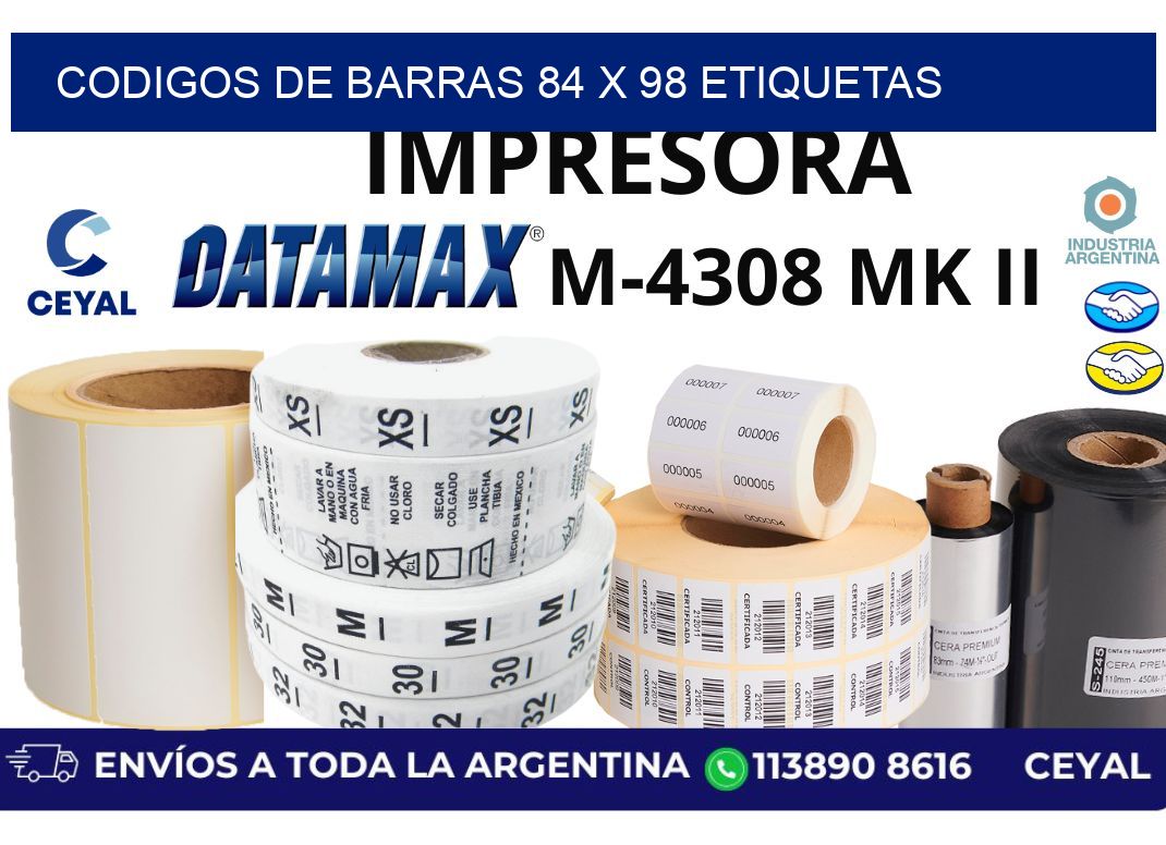 codigos de barras 84 x 98 etiquetas