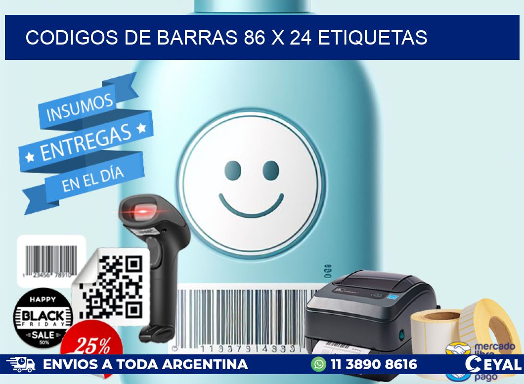 codigos de barras 86 x 24 etiquetas