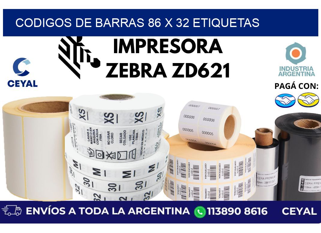 codigos de barras 86 x 32 etiquetas