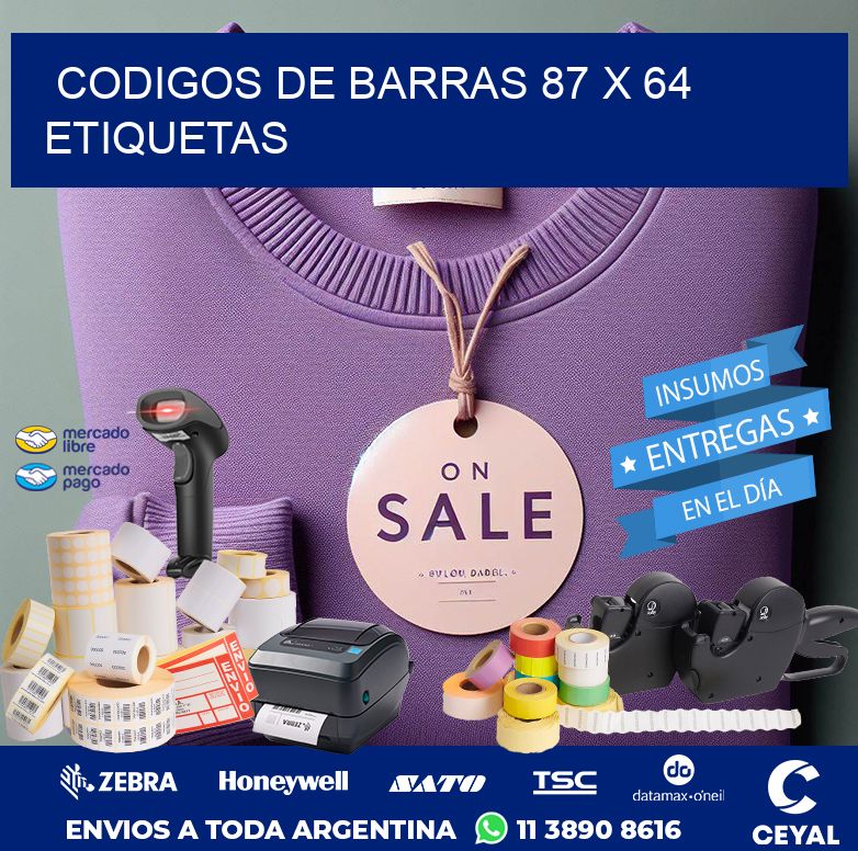 codigos de barras 87 x 64 etiquetas