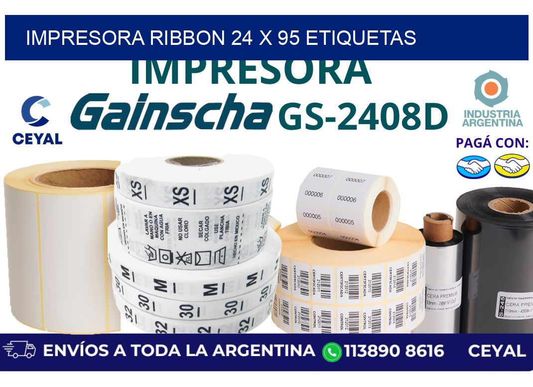 impresora ribbon 24 x 95 etiquetas