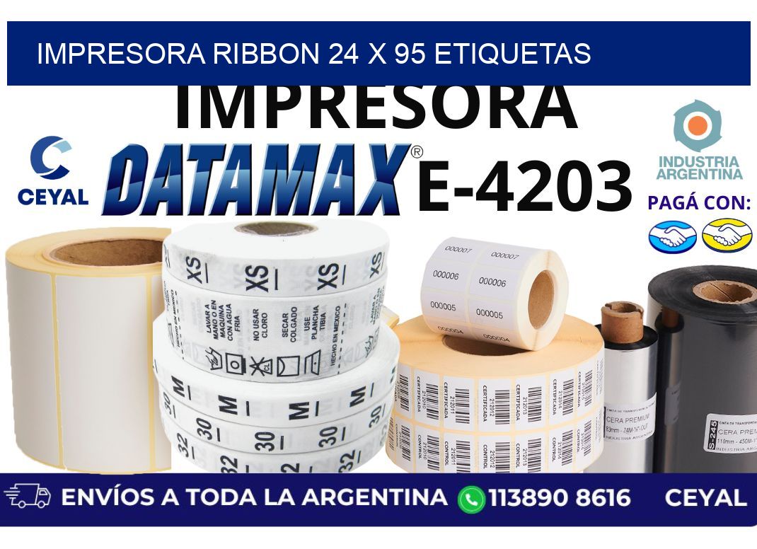 impresora ribbon 24 x 95 etiquetas