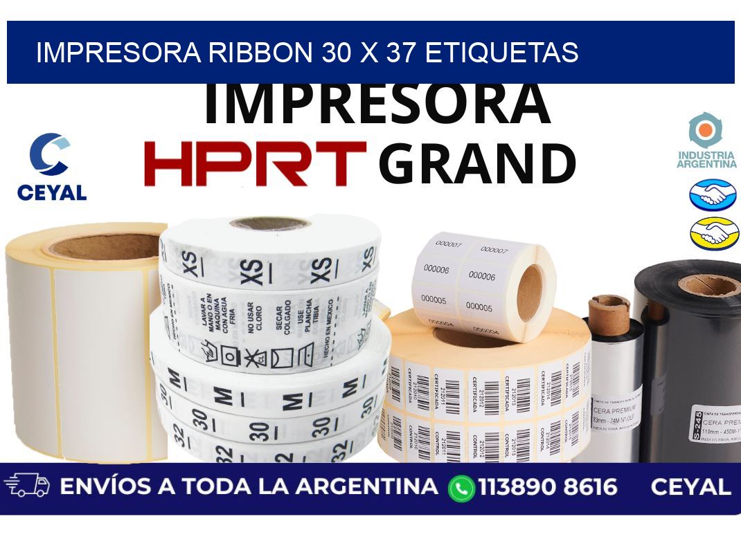 impresora ribbon 30 x 37 etiquetas