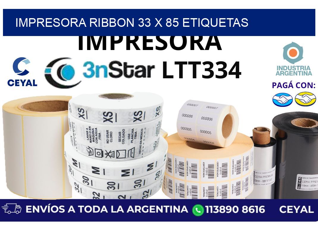 impresora ribbon 33 x 85 etiquetas