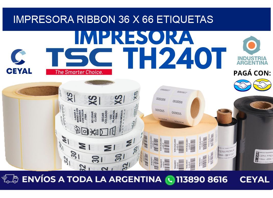 impresora ribbon 36 x 66 etiquetas