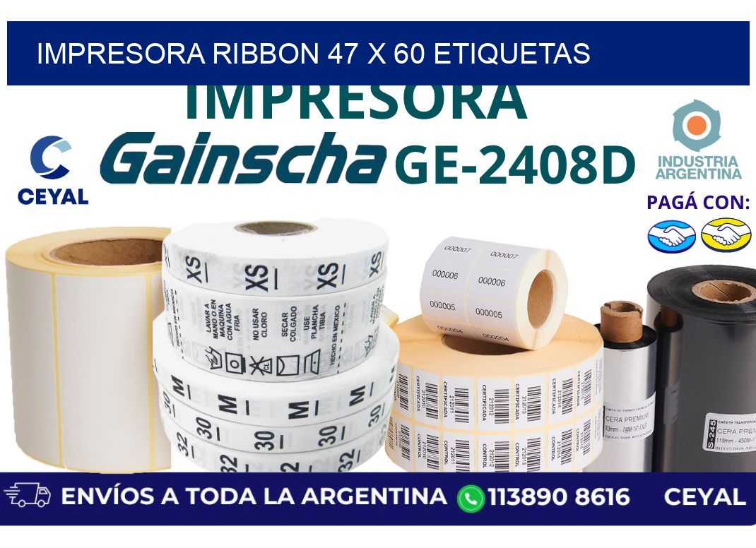 impresora ribbon 47 x 60 etiquetas