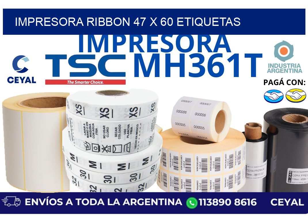 impresora ribbon 47 x 60 etiquetas