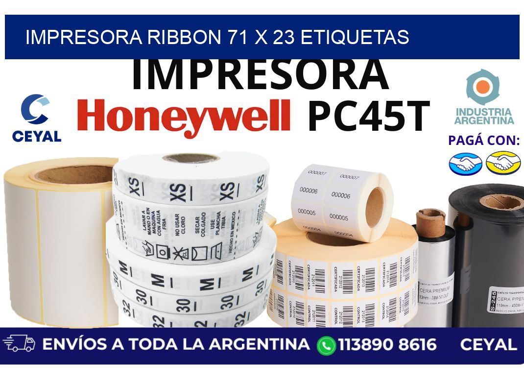 impresora ribbon 71 x 23 etiquetas