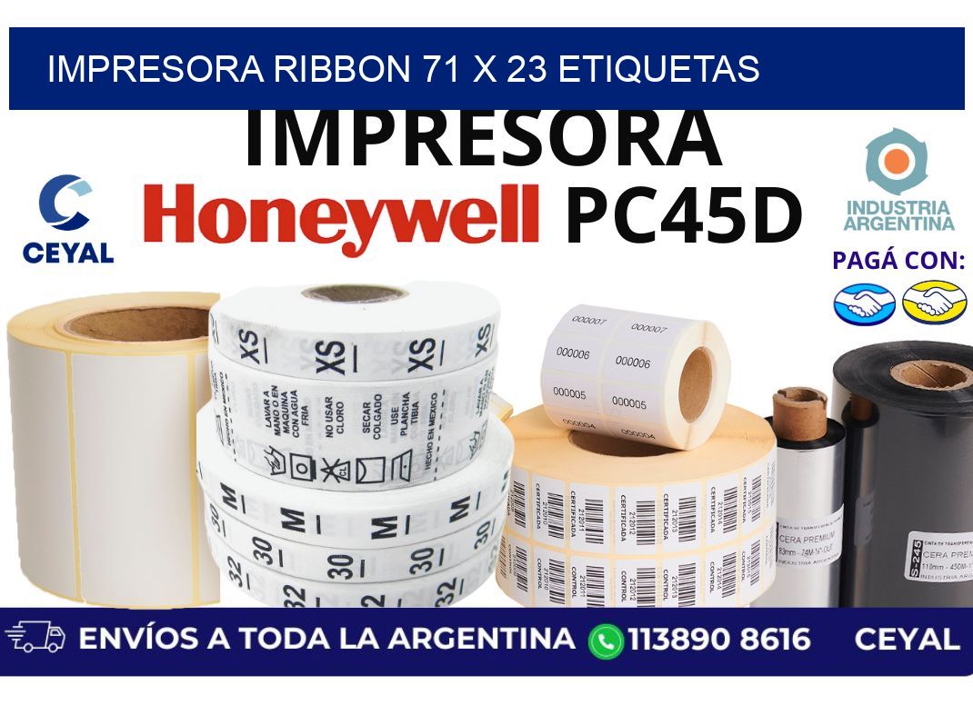 impresora ribbon 71 x 23 etiquetas