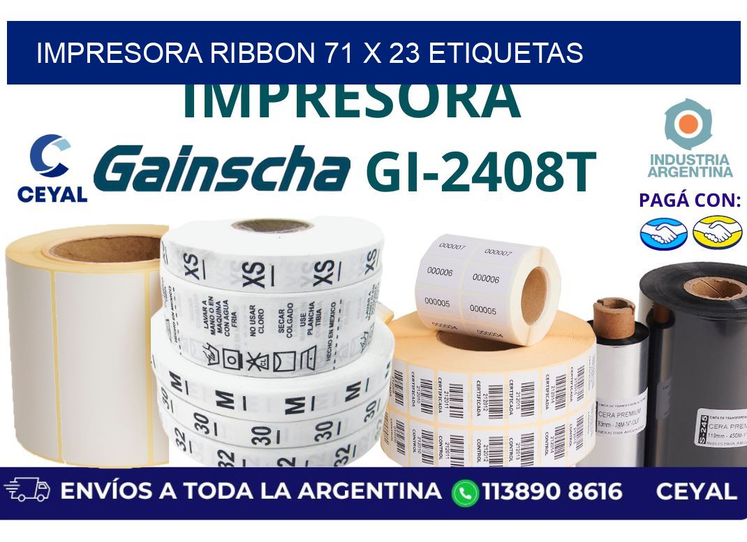 impresora ribbon 71 x 23 etiquetas